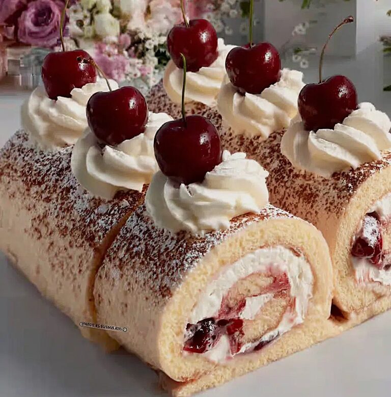 Cherry-Cream-Swiss Roll