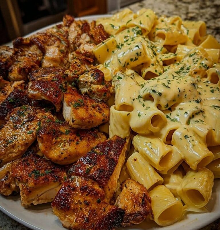 Grilled Chicken with Creamy Cheese Rigatoni